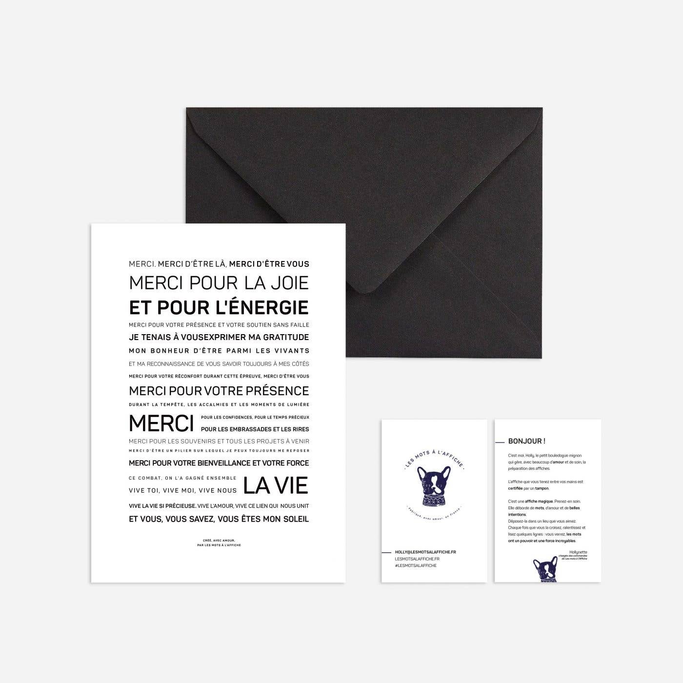 Affiche Merci la vie (carte remerciement)