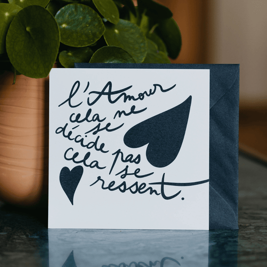 Carte GreenMa “L’amour, cela se ressent” – message poétique imprimé en France