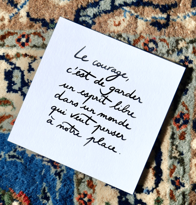 Carte GreenMa “Le courage, c’est d’avoir un esprit libre” – message inspirant imprimé en France