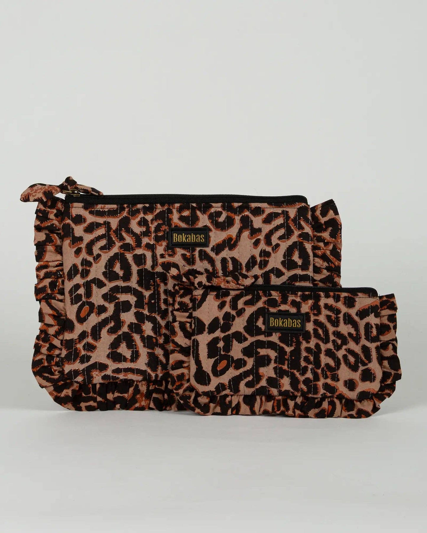 Pochette matelassée à froufrous Léopard: Grande