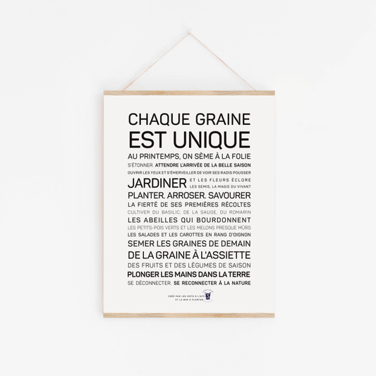 Chaque graine est unique (jardinage)
