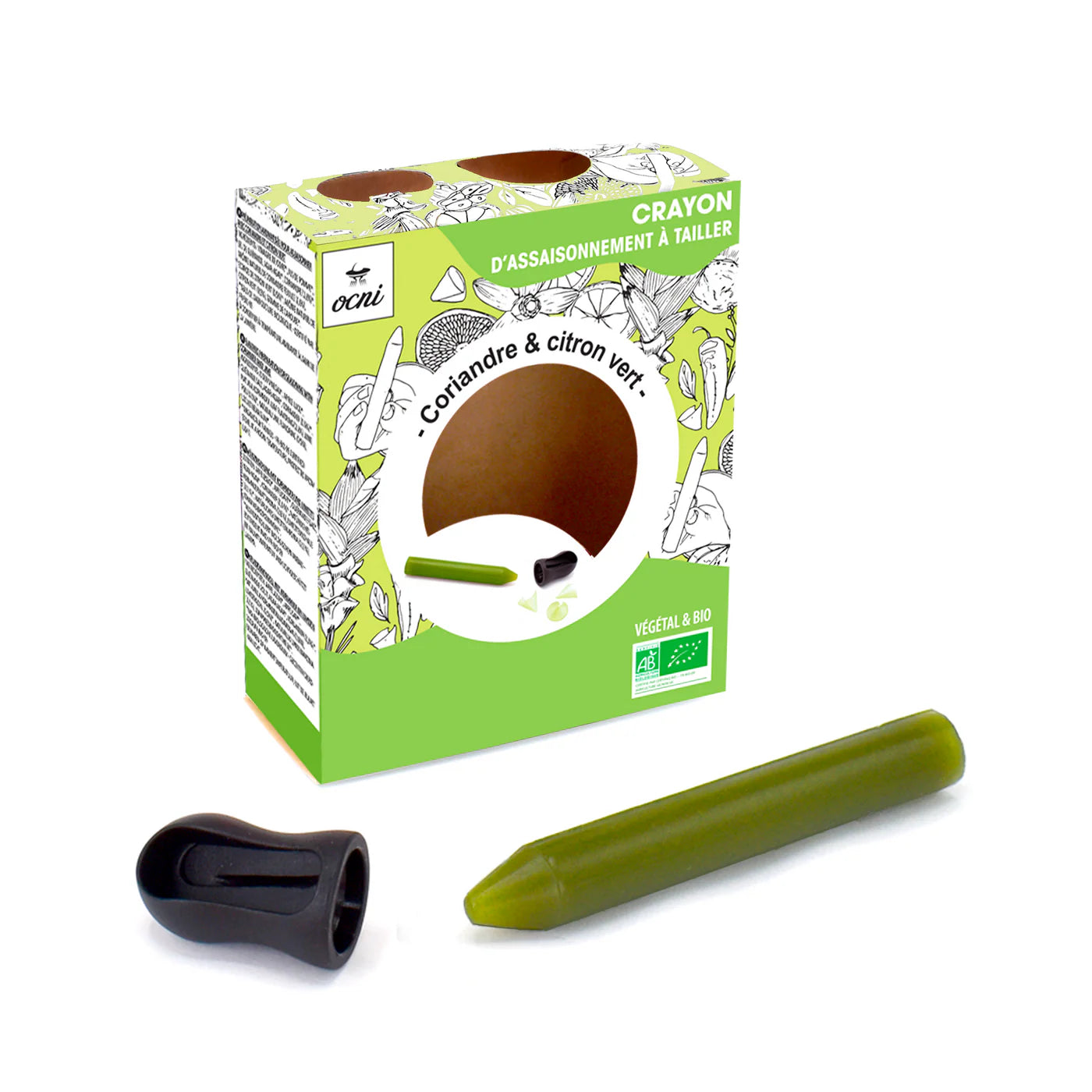 Crayon d’assaisonnement Coriandre & citron vert – Coffret avec taille-crayon – OCNI