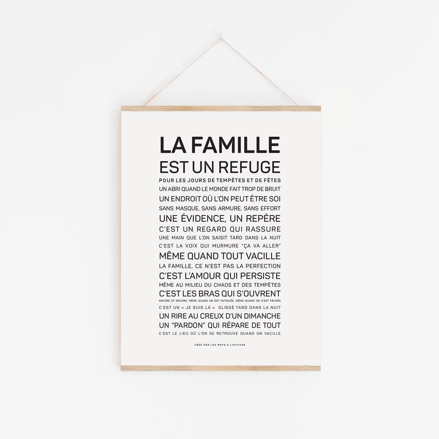 Affiche La famille est un refuge : MINI A6 10.5 x 14.8 mm