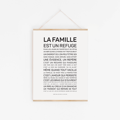 Affiche La famille est un refuge : MINI A6 10.5 x 14.8 mm