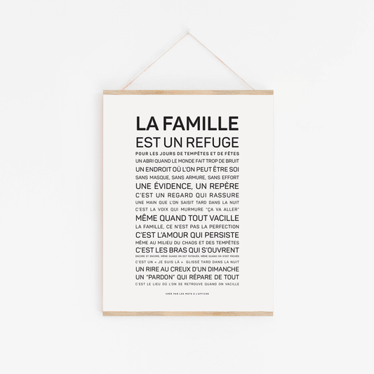 Affiche La famille est un refuge : MINI A6 10.5 x 14.8 mm