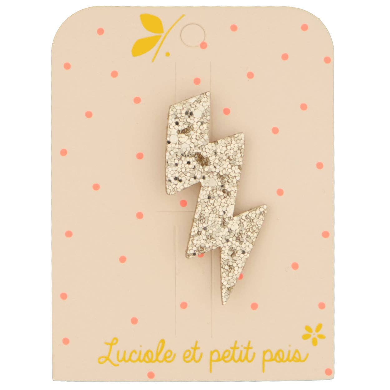 Broche éclair - Paillettes dorées