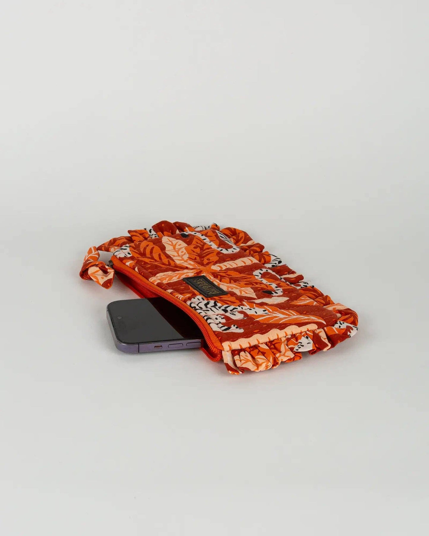 Pochette matelassée à froufrous Tropique: Grande