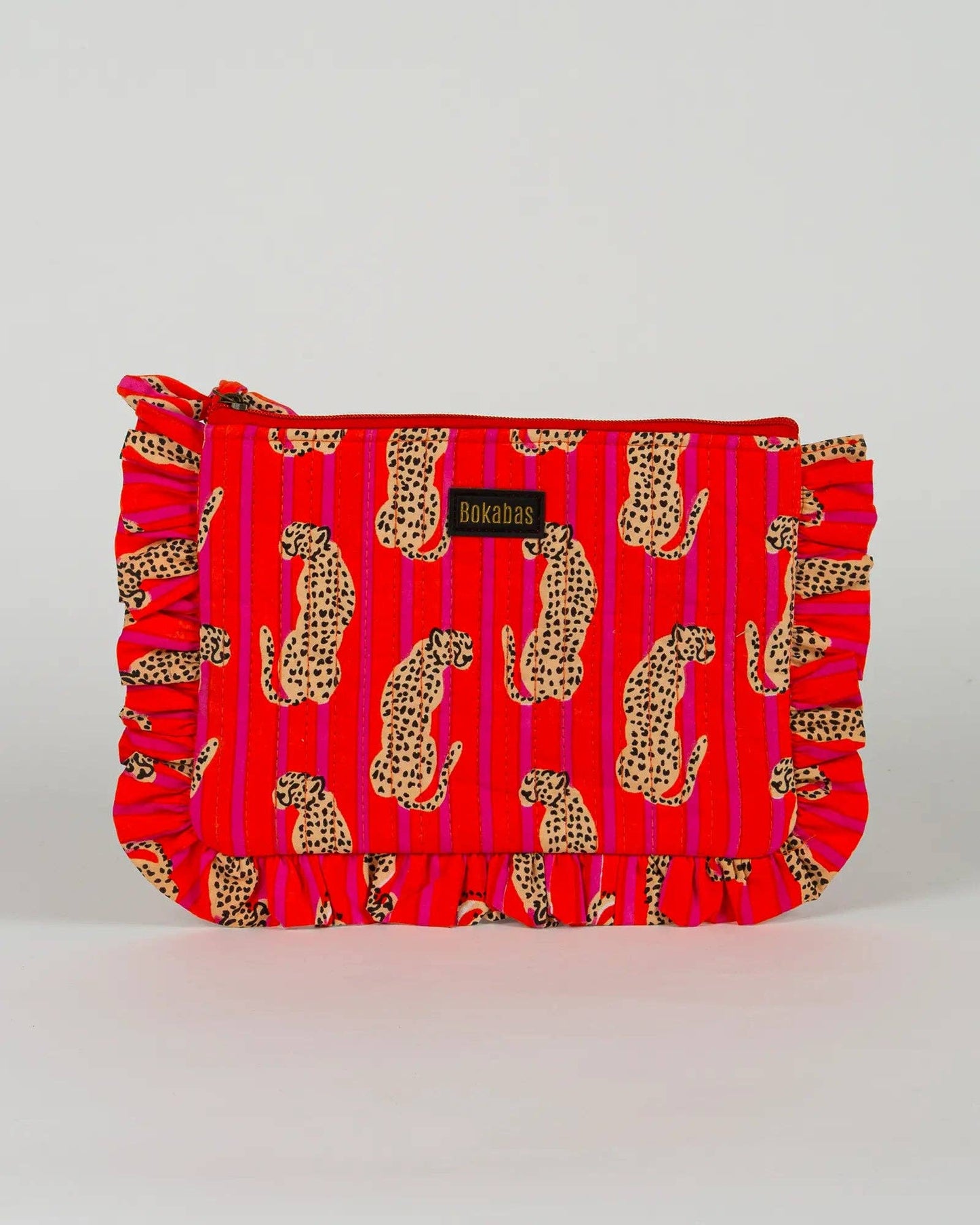 Pochette matelassée à froufrous Guépard: Grande