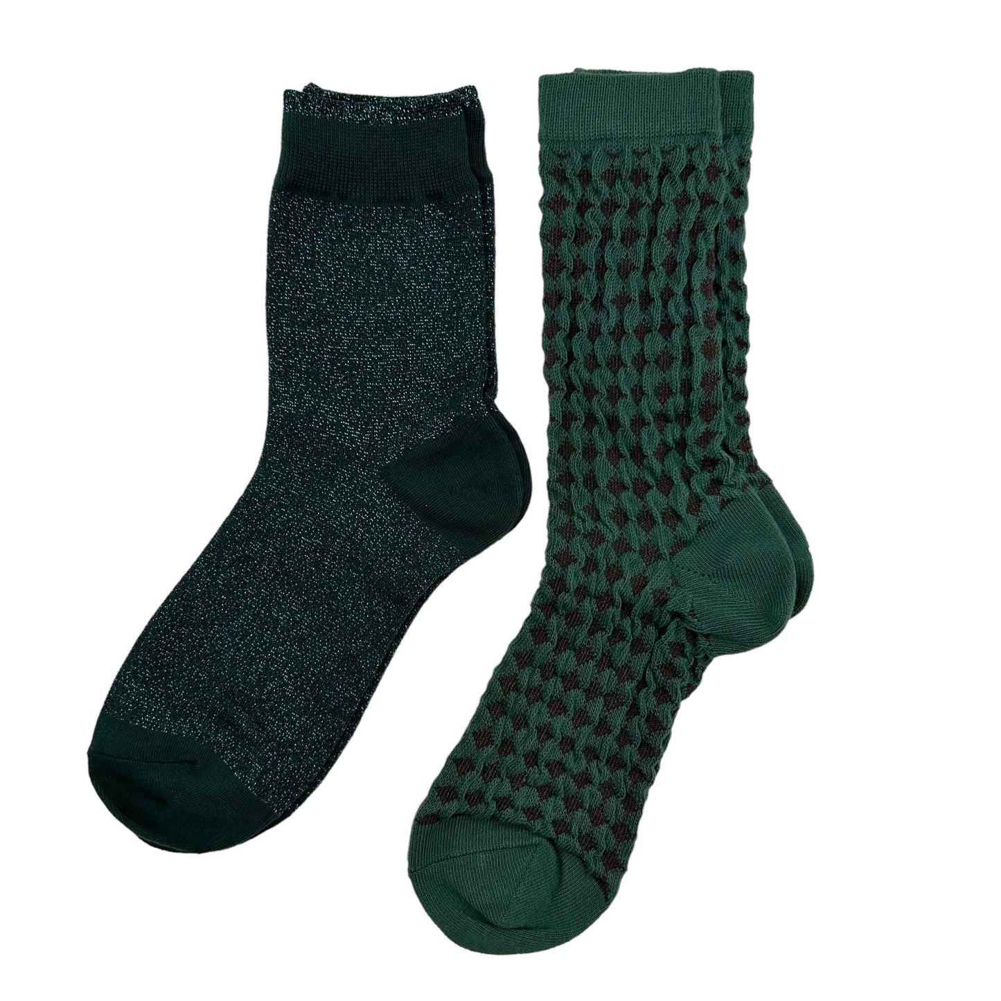 Duo de boîtes à chaussettes Teal Tokyo et Estoril avec œil vert perlé