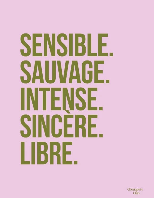 Affiche Sensible et sauvage rose et kaki – A3 – vue 2