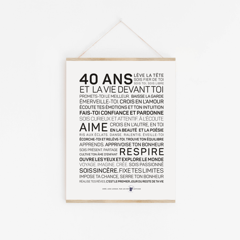 Affiche 40 ans - MINI A6 10.5 x 14.8 mm