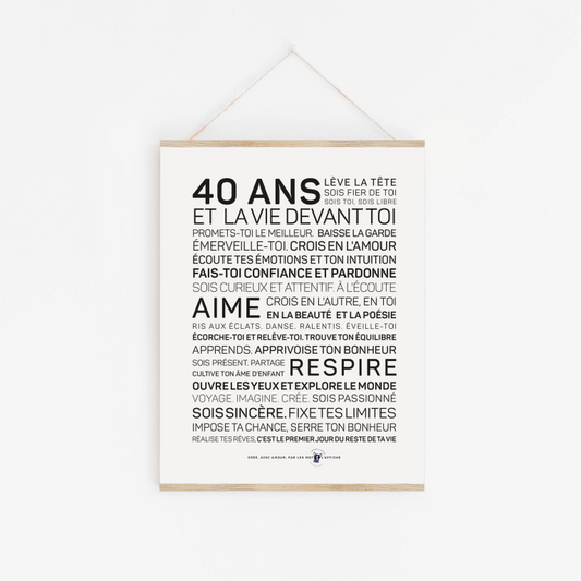 Affiche 40 ans - MINI A6 10.5 x 14.8 mm