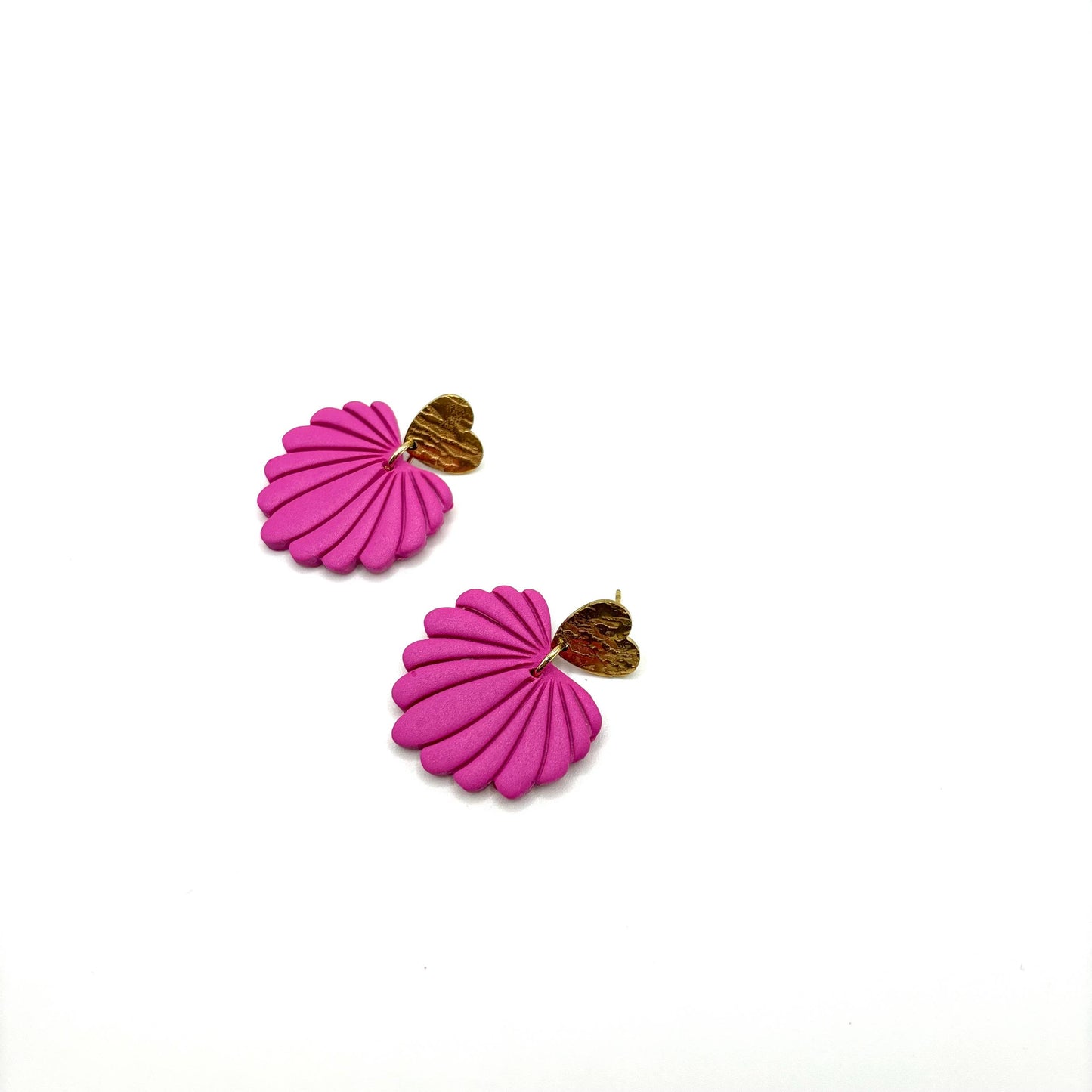 ALICE MINI - Boucles d'oreilles en forme de cœur fuchsia