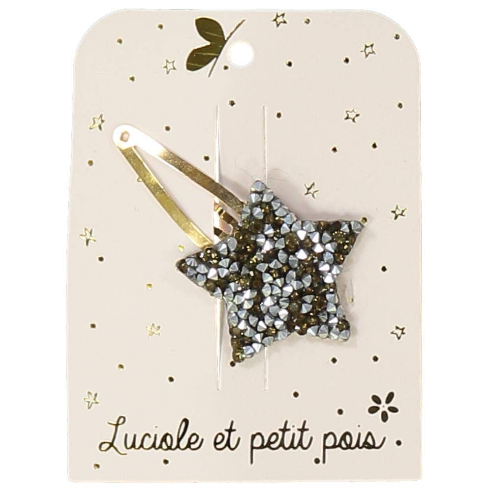 Barrette étoile - Strass bronze