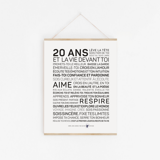 Affiche 20 ans - MINI A6 10.5 x 14.8 mm