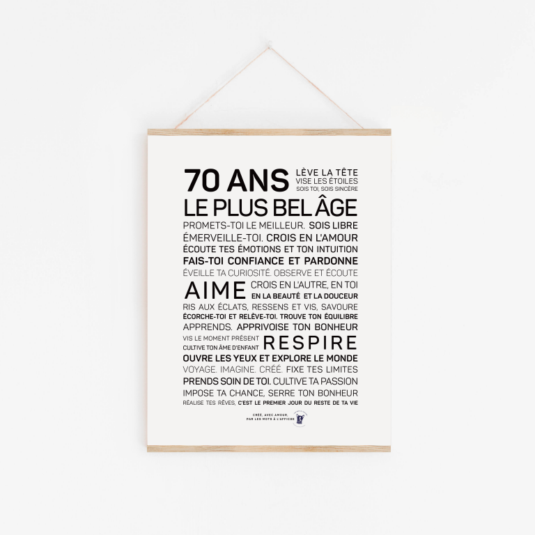 Affiche 70 ans - MINI A6 10.5 x 14.8 mm