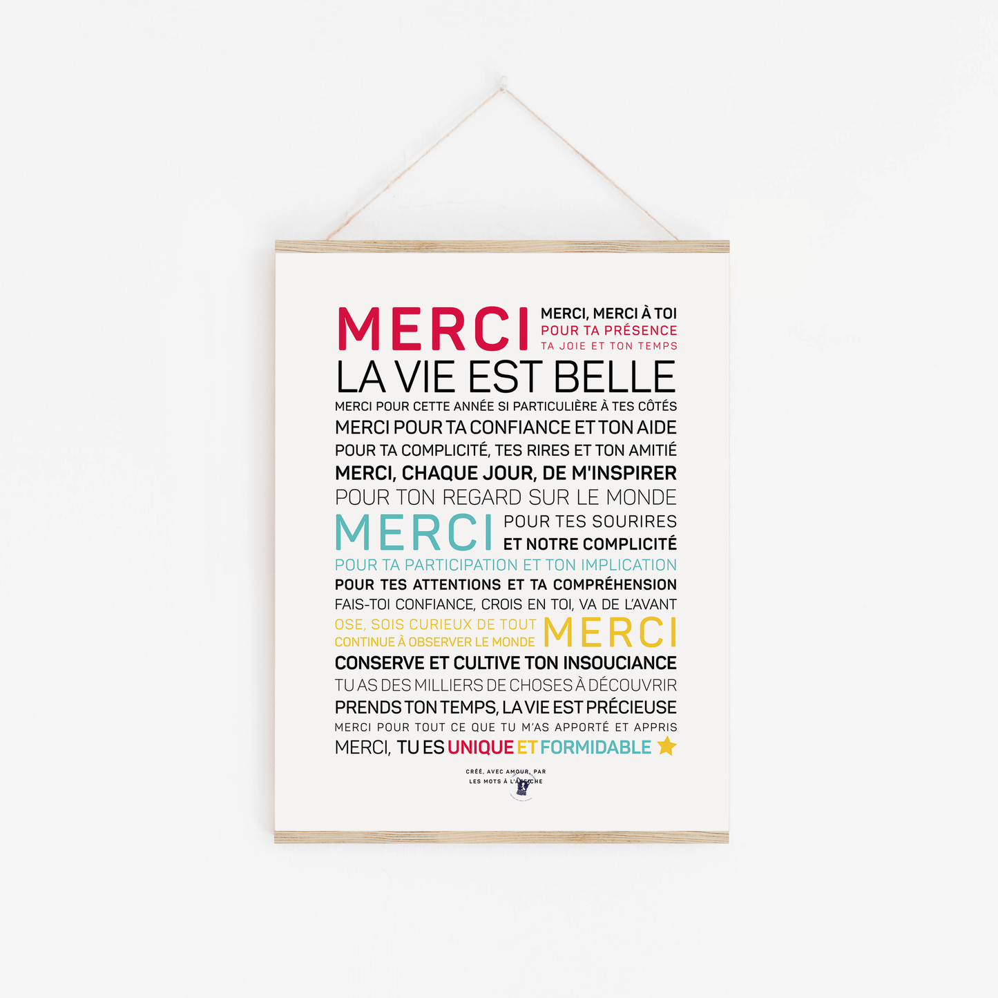 Merci la vie est belle (en couleurs) : encouragement - MINI A6 10.5 x 14.8 mm