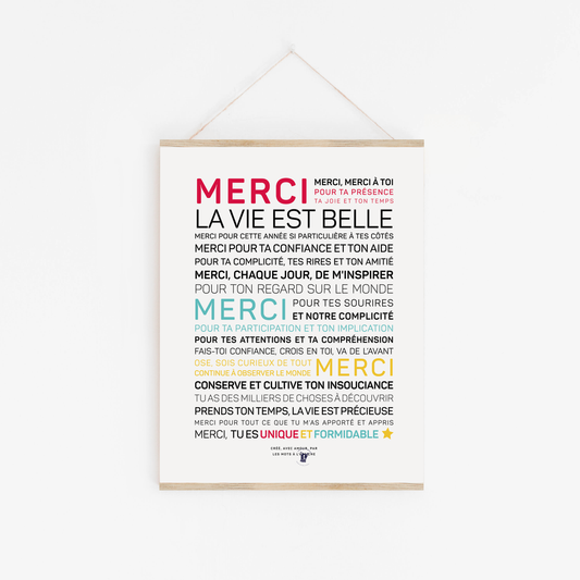 Merci la vie est belle (en couleurs) : encouragement - MINI A6 10.5 x 14.8 mm