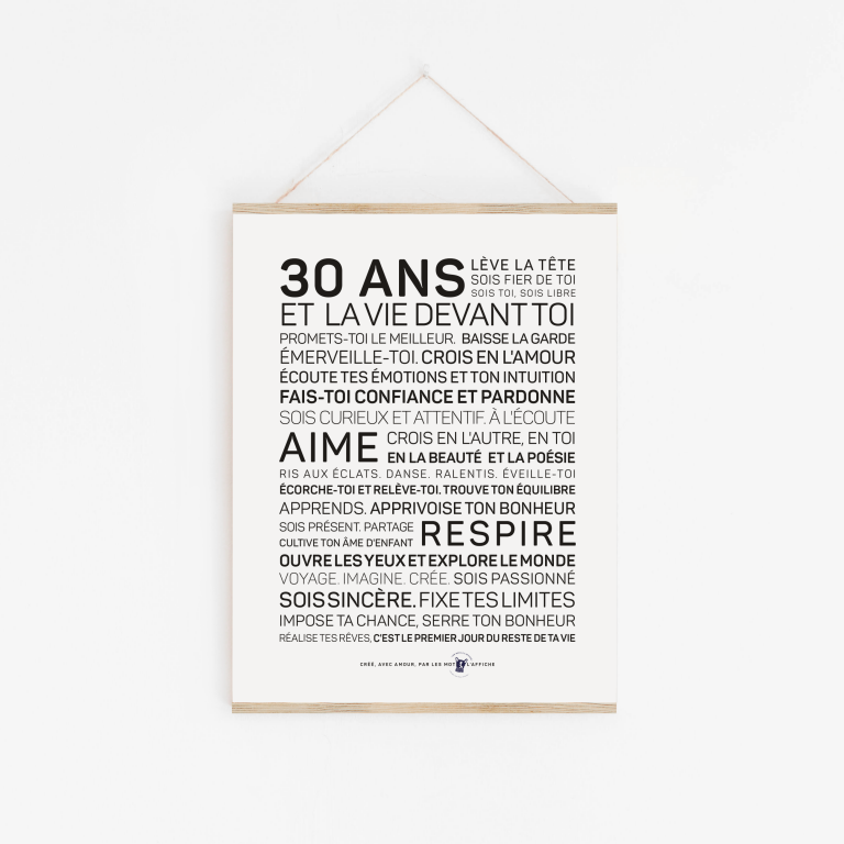 Affiche 30 ans - MINI A6 10.5 x 14.8 mm