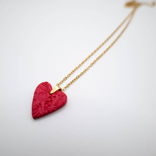 Be my valentine - collier en forme de cœur rouge