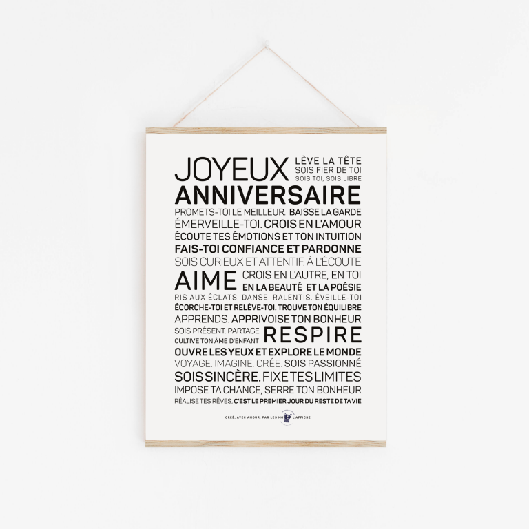 Affiche Joyeux Anniversaire - homme - MINI A6 10.5 x 14.8 mm