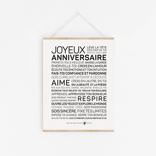 Affiche Joyeux Anniversaire - homme - MINI A6 10.5 x 14.8 mm