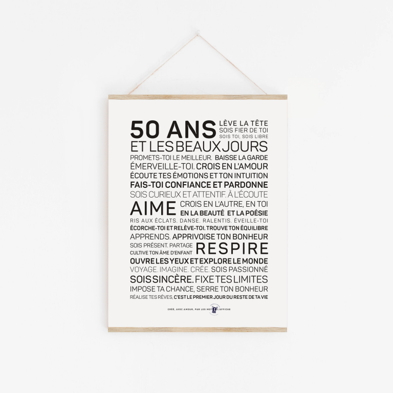 Affiche 50 ans - MINI A6 10.5 x 14.8 mm