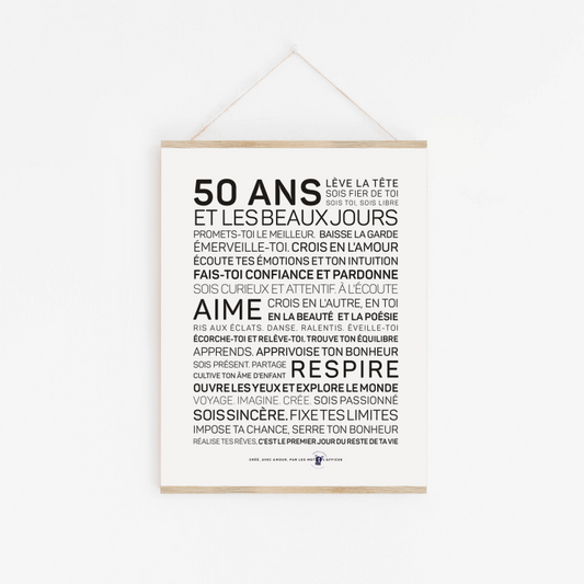 Affiche 50 ans - MINI A6 10.5 x 14.8 mm