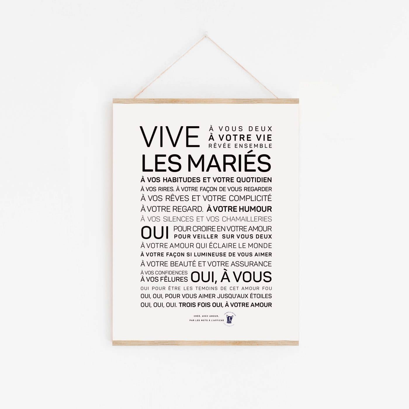 Affiche Vive les mariés: MINI A6 10.5 x 14.8 mm