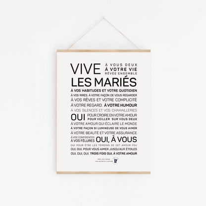 Affiche Vive les mariés: MINI A6 10.5 x 14.8 mm