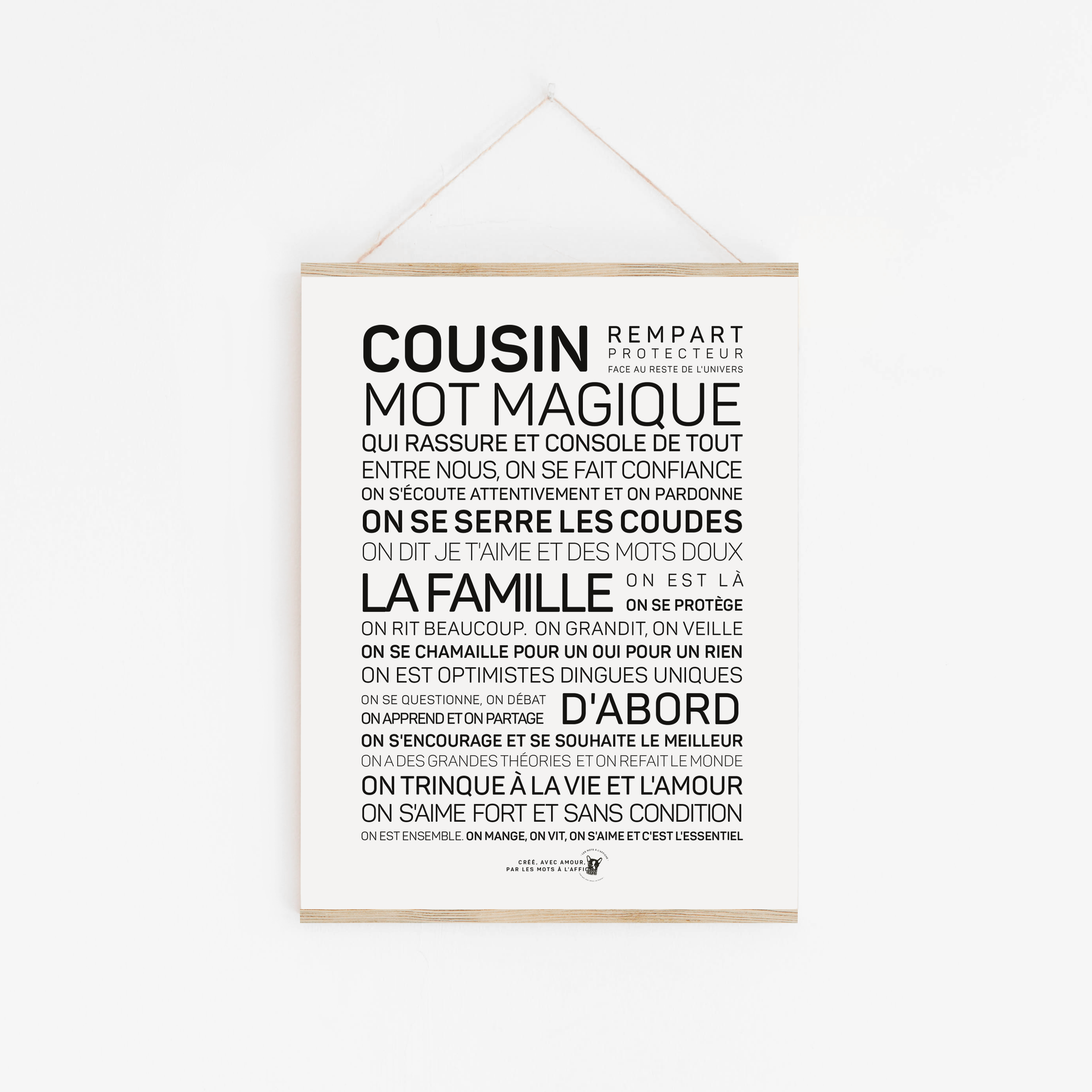 Affiche Cousin: MINI A6 10.5 x 14.8 mm