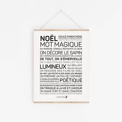 Affiche Noël, mot magique: MINI A6 10.5 x 14.8 mm