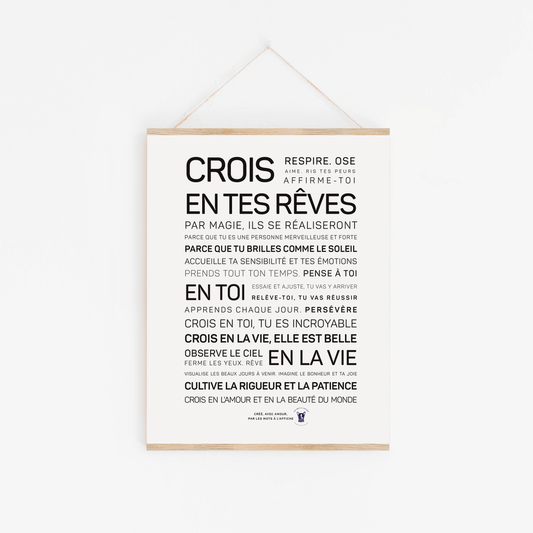 Affiche Crois en tes rêves - MINI A6 10.5 x 14.8 mm