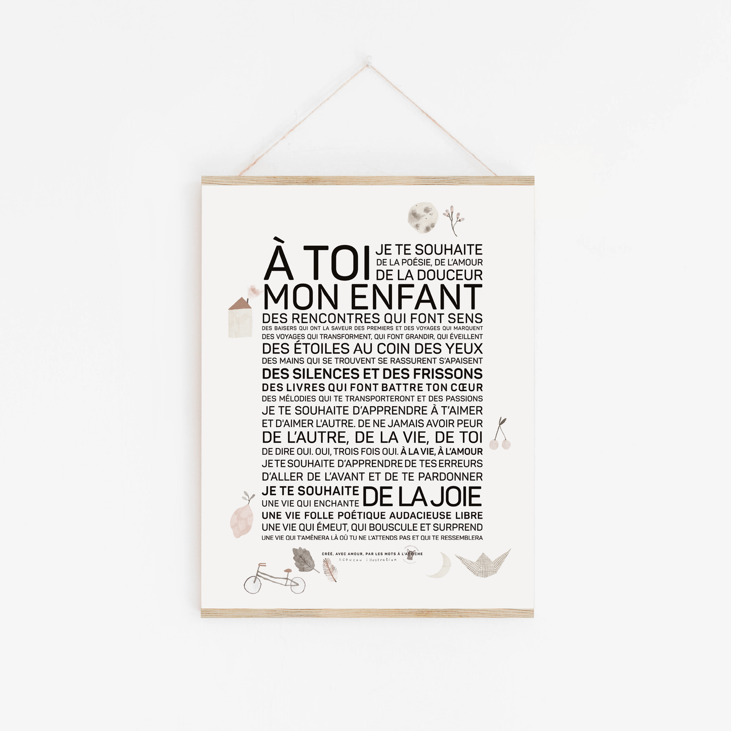 Affiche A toi, mon enfant - illustré: MINI A6 10.5 x 14.8 mm