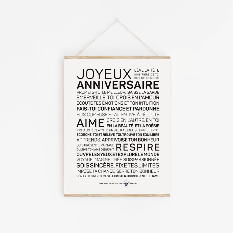 Affiche Joyeux Anniversaire - femme A7