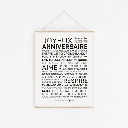 Affiche Joyeux Anniversaire - femme A7