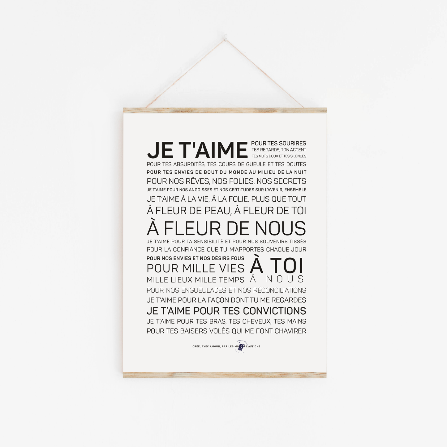 Je t’aime  - A7 74 x 105 mm