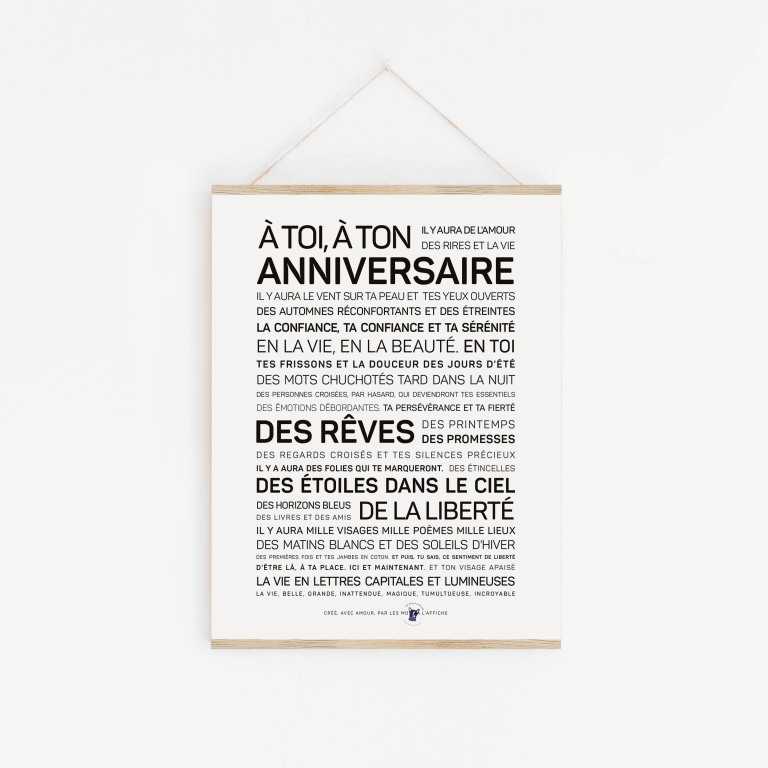 Affiche A toi, à ton anniversaire - MINI A6 10.5 x 14.8 mm